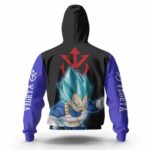SSJ Blue Vegeta Saiyan Crest Cool Zipper Hoodie