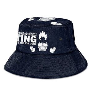SSJ Vegeta Quote Dragon Ball Z Blue and Powerful Bucket Hat