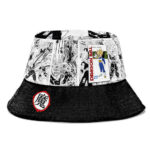 SSJ2 Son Gohan Manga Strip Black and White Cool Bucket Hat