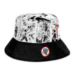SSJ2 Son Gohan Manga Strip Black and White Cool Bucket Hat