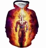 SSJ2 Son Goku Super Saiyan 2 Flame Fire 3D Cool Hoodie
