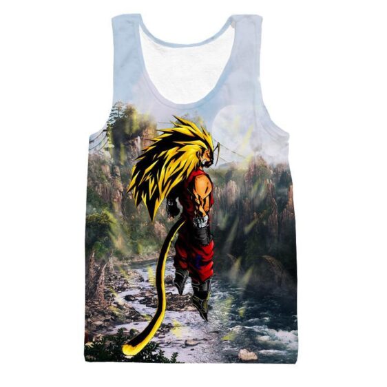 SSJ3 Goku Super Saiyan 3 River Mountain Graphic Tank Top - Saiyan Stuff