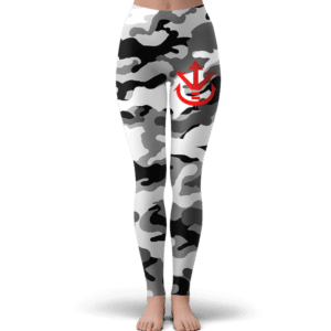 Saiyan Royal Family Symbol Camouflage Black White Yoga Pants