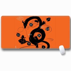 Shenron Goku & Dragon Balls Silhouette Orange Mouse Pad