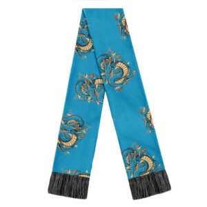 Shenron With The Dragon Balls Pattern Blue Wool Scarf