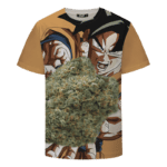 Son Goku Charging Up Kamehameha Kush 420 Marijuana T-shirt