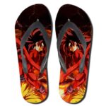 Son Goku Super Saiyan 4 Anime Style Art Red Flip Flops