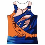 Son Goku Costume Gear Battle Damaged 3D Workout Tank Top - Saiyan Stuff