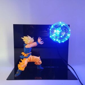 DBZ Serious Future Trunks Saiyan Armor Blue Aura DIY 3D LED Light Lamp