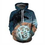 Son Goku Under the Rain Painting Go Kanji Symbol Classic 3D Hoodie