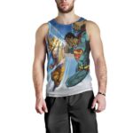 Super Saiyan Goku Versus Superman Battle 3D Tank Top