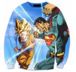 Super Saiyan Goku Versus Superman Battle 3D Sweatshirt - Saiyan Stuff