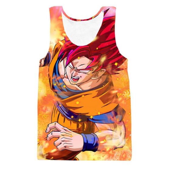 Super Saiyan Son Goku Orange 3D Graphic Tank Top - Saiyan Stuff