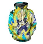 Super Saiyan Vegeta Cell Saga Battle Armor Yellow Aura DBZ 3D Hoodie