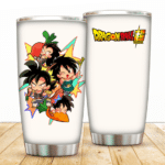 Chibi Bardock's Family Dragon Ball Super White Tumbler