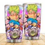 Chibi SSJ Blue Vegito Gogeta Buu Broly Fused Zamasu Tumbler