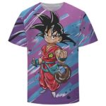 Cute Kid Goku Graffiti Painting 3D Dragon Ball T-Shirt