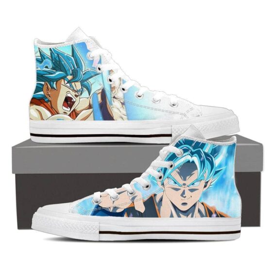 DBZ Goku Blue Super Saiyan Cool Hamehame Wave Converse Shoes