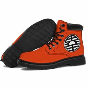 The Lord Of Worlds King Kai Kanji Orange All Weather Boots