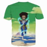 The Boondocks Huey Freeman Wearing Saiyan Armor Rap 3D T-Shirt - Saiyan Stuff