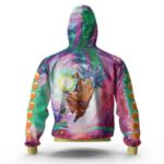 Ultra Instinct Goku Trippy Color Swirl Zip Hoodie