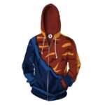 Vegito Damaged Costume Zip Up Cosplay 3D Hoodie