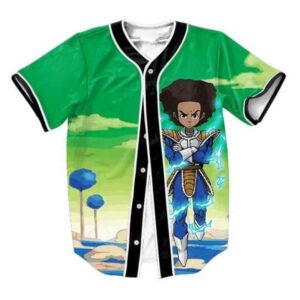 The Boondocks Huey Freeman Wearing Saiyan Armor Hip Hop Baseball Jersey