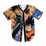 DBZ Bardock Father of Goku Meets Goku Fighting Battle Baseball Jersey