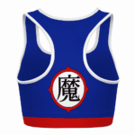 Piccolo Kanji Costume DBZ Blue Red White Awesome Sports Bra
