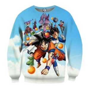 DBZ Battle Gods Goku Beerus Blue Sky Background Theme Sweatshirt