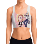 Android 18 Dragon Ball Z White Cool and Awesome Sports Bra