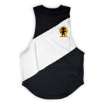 DBZ Kid Goku Shadow Logo Black & White Muscle Tank Top