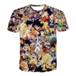 Dragon Ball Z Anime Manga Characters Full Print T-Shirt