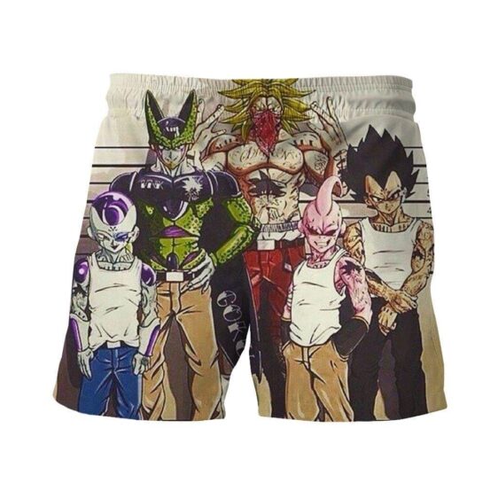 Usual Suspects Dragon Ball Z Villains Wanted Vintage 3D Shorts - Saiyan Stuff