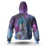 Vegeta SSJ Blue Galaxy Artwork Zipper Hoodie