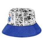Vegeta and Trunks Manga Strip White and Blue Cool Bucket Hat