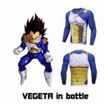 Vegeta Damaged Saiyan Armor Workout Long Sleeves Compression 3D Shirt - Saiyan Stuff
