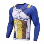 Vegeta Damaged Saiyan Armor Workout Long Sleeves Compression 3D Shirt