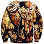 Vintage 90s Dragon Ball Z Main Characters 3D Crewneck Sweatshirt - Saiyan Stuff