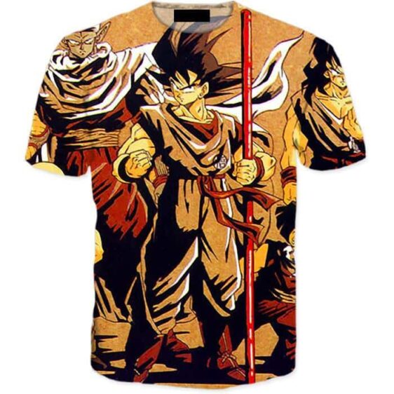 Vintage 90s Dragon Ball Z Main Characters 3D T-Shirt - Saiyan Stuff