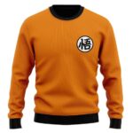 Dragon Ball Z Son Goku Kanji Logo Orange Wool Sweater