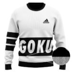 Dragon Ball Super Saiyan Goku Adidas Inspired Wool Sweater