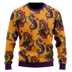 The Mighty Shenron Colorful Artwork DBZ Wool Sweatshirt