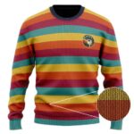 DBZ Adorable Saiyan Ship Logo Retro Rainbow Wool Sweater
