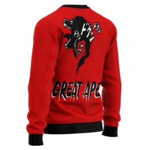 DBZ Super Saiyan 4 Vegeta Great Ape Red Wool Sweater