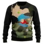 DBZ Black Goku & Future Trunks Flat Art Wool Sweater