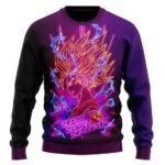 DBZ Super Saiyan 2 Son Goku Neon Lights Wool Sweater