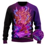 DBZ Super Saiyan 2 Son Goku Neon Lights Wool Sweater
