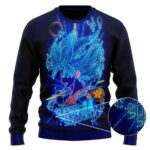 DBZ Super Saiyan Blue Goku Neon Lights Wool Sweater
