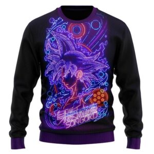 DBZ Ultra Instinct Son Goku Neon Lights Wool Sweater